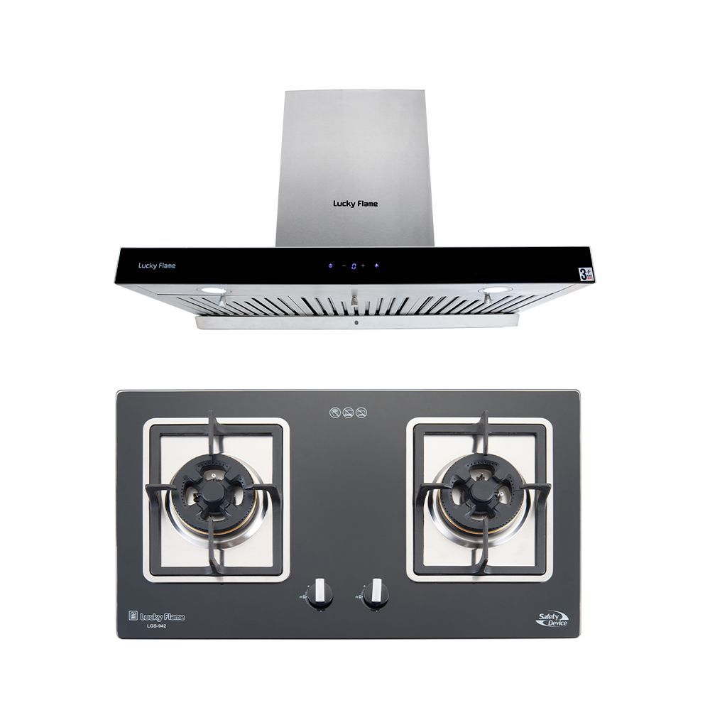 SET เครื่องดูดควัน RG-971T+เตาฝังLGS-942
