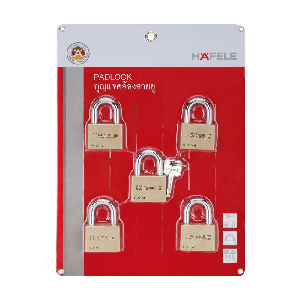 กุญแจคล้อง KA45 สายยาว 482.01.989 แพ็ค 5