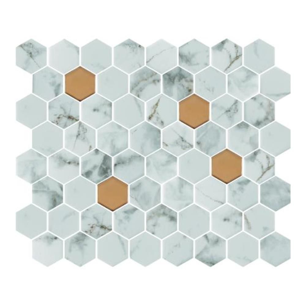 โมเสคMONT BLANC HEX MIX COPPER 32X28CM*A