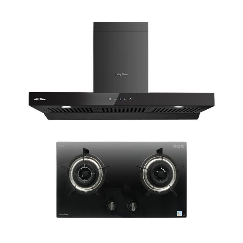 SET เครื่องดูดควัน RG-971T(B) + เตาแก๊สฝัง LGS-962(N)