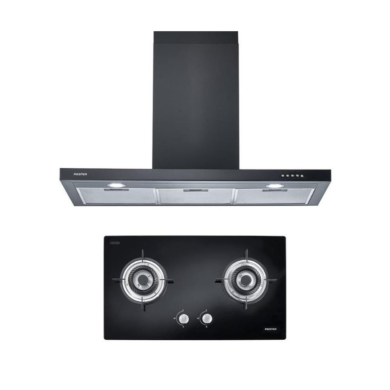 ชุดเซ็ท เตาแก๊สฝัง MV3732 + เครื่องดูดควัน MT390B