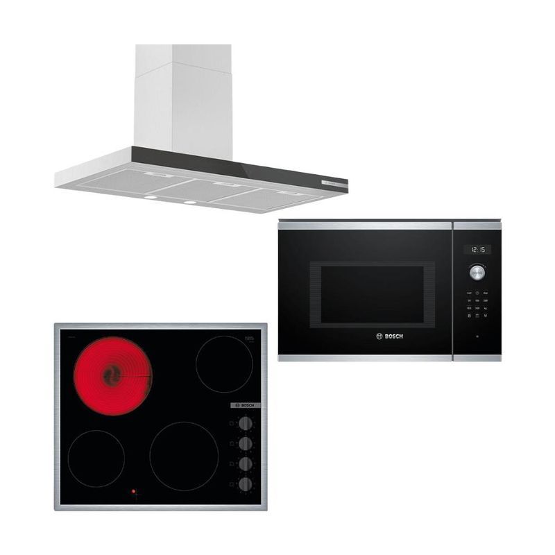 SET เครื่องดูดควัน DWB97BK61T + เตาเซรามิกไฟฟ้า PKE645CA2E + ไมโครเวฟฝัง BEL554MS0T