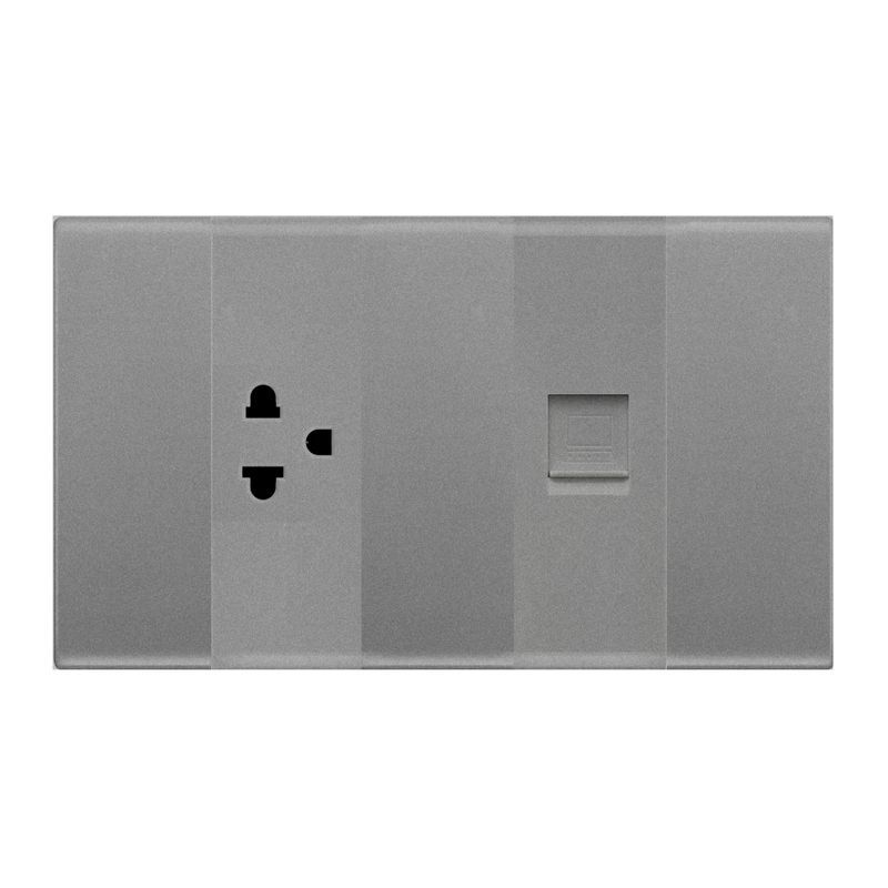 ชุดเต้ารับ+LAN C6 TNEGR21RJ45C6 *เทา