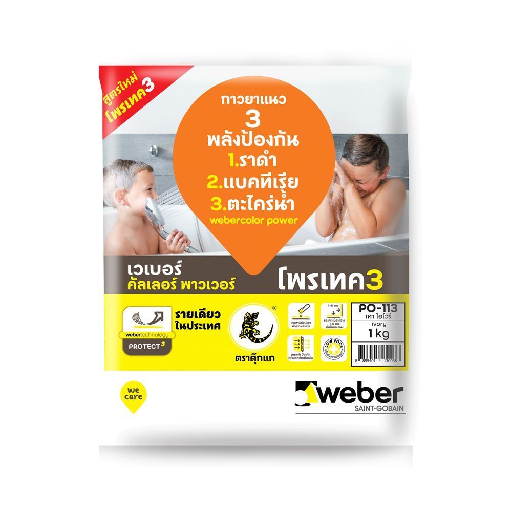 ยาแนว เวเบอร์ พาวเวอร์ PO-113 เทาไอโวรี่